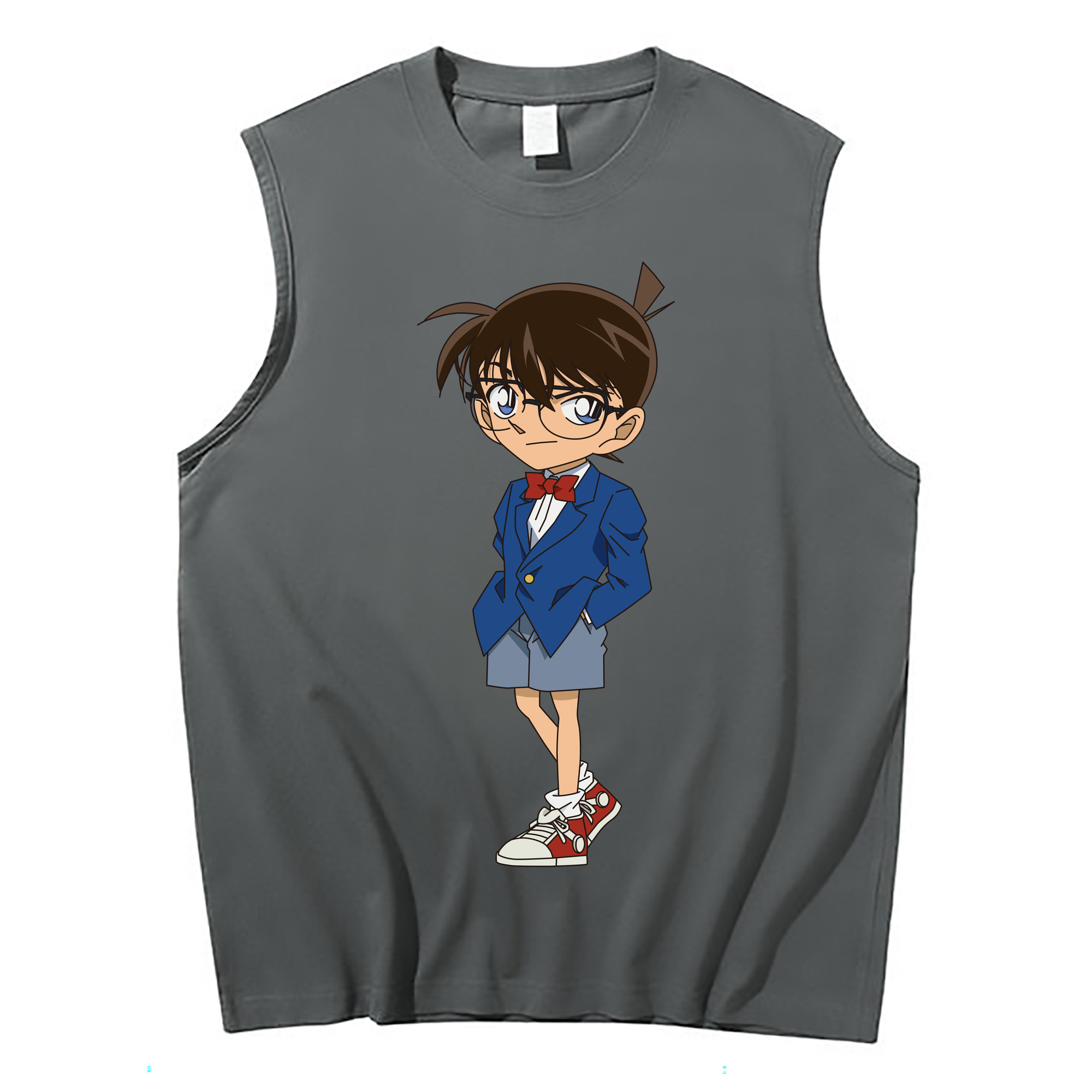 （画像用） 名探偵コナン 江戸川 コナン Detective Conan Conan Edogawa コットン100％タンクトップ（フロントプリント）